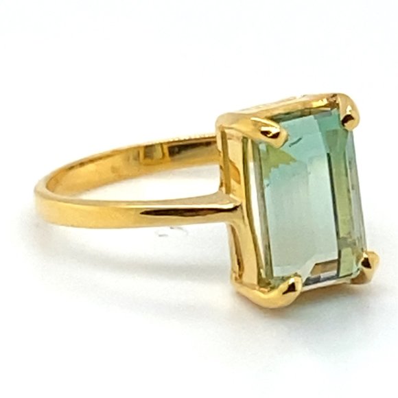 Bi Color Tourmaline 3.92ct Solid 14K Yellow Gold Ring - Picture 5 of 8